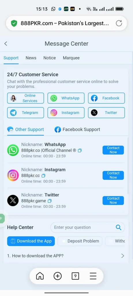 888Pkr Helpline