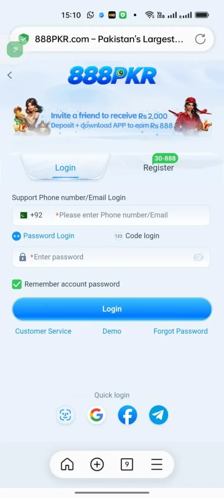 888Pkr Login